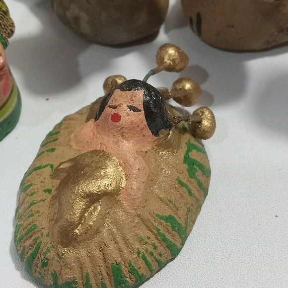Mexican Hand Painted Clay Pottery Folk Art Nativity Sets Hecho en Mexico - Picture 6 of 10